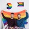 Gay Pride Progress Pride Rainbow Wreath Wooden Hanging Door Sign Decoration - 2Pcs LGBT Wood Door Sign Plaque Gay Pride Day Front Door Wall Porch Wooden Hanging Welcome Decorations Supplies